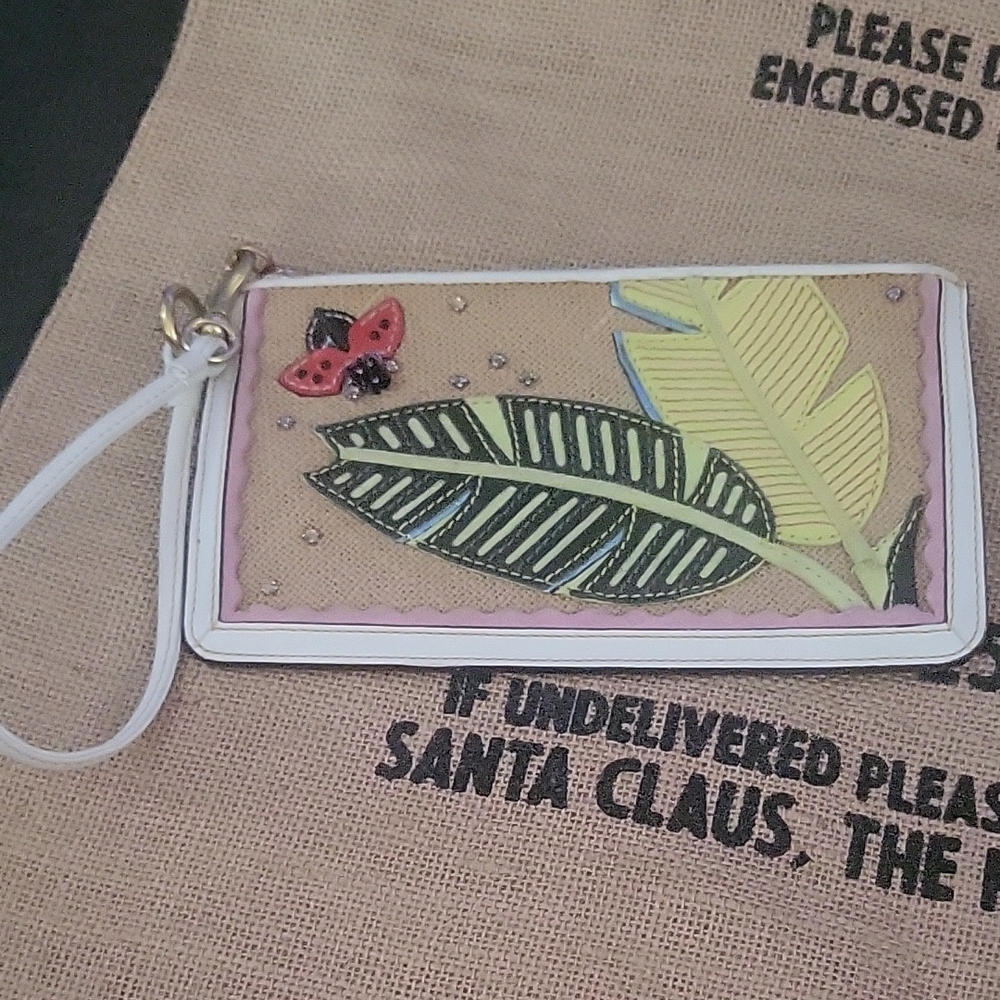 Coach Vintage 2004 Multicolor ladybug Leaf and Butterfly Wristlet